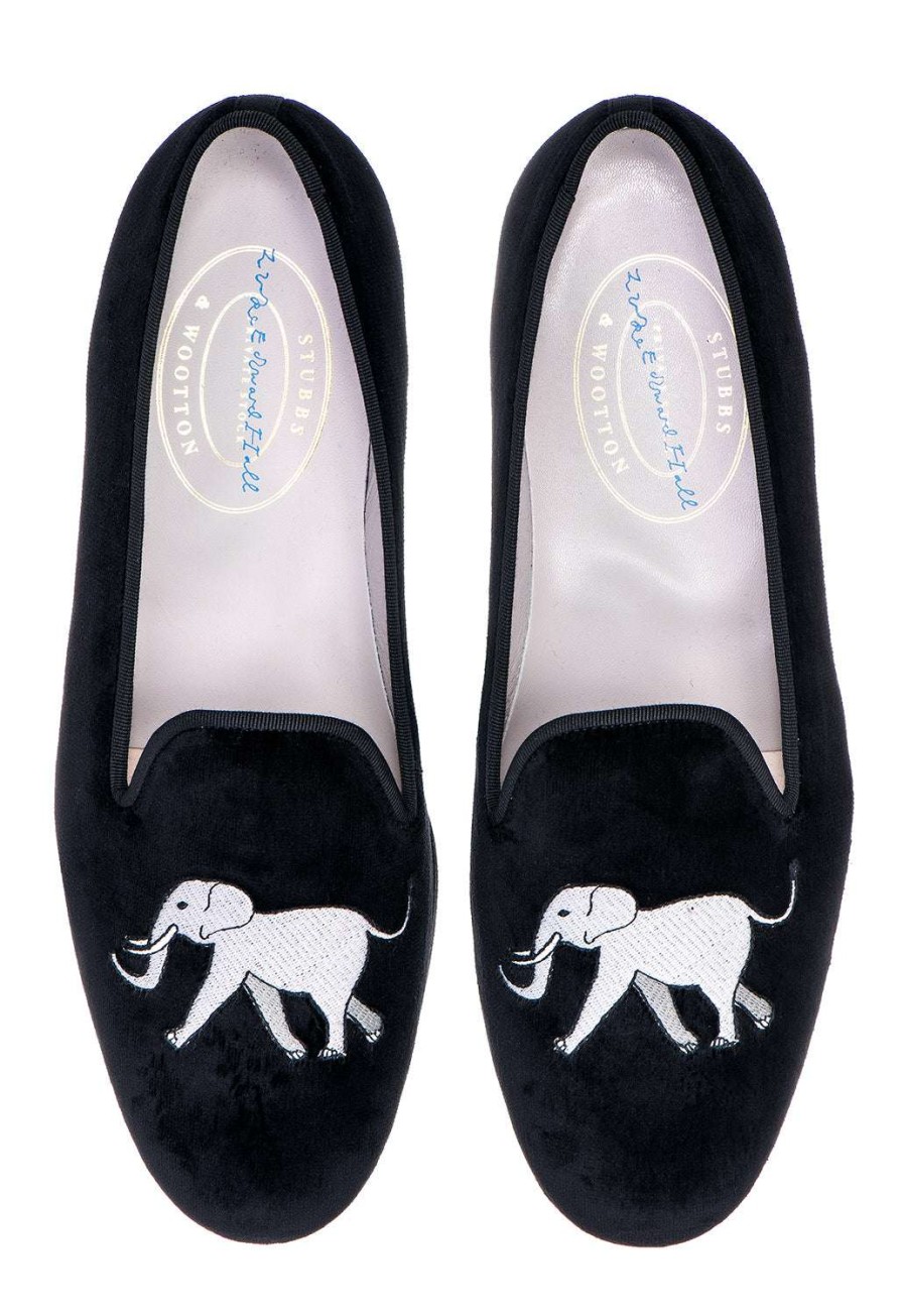 Women * | Official Stubbs & Wootton Elephant (Leh) Women Slipper Black