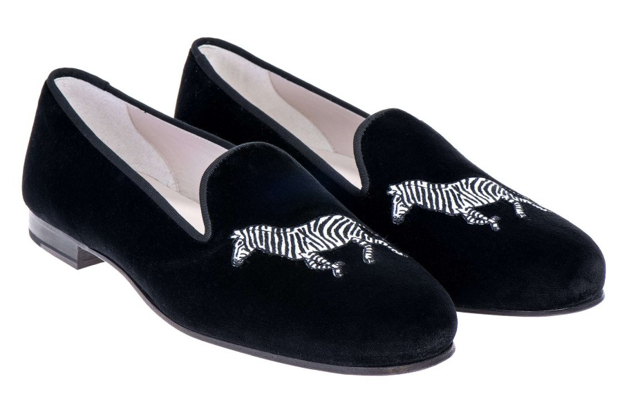 Men * | Fashionable Safari Trunk Show Men Zebra (Leh) Men Slipper Black